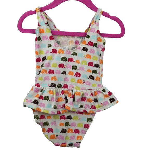BabyGap 6-12M Girls' Polka Dot & Elephant‎ Print Swimsuits Bundle Set of 2 - Picture 11 of 12